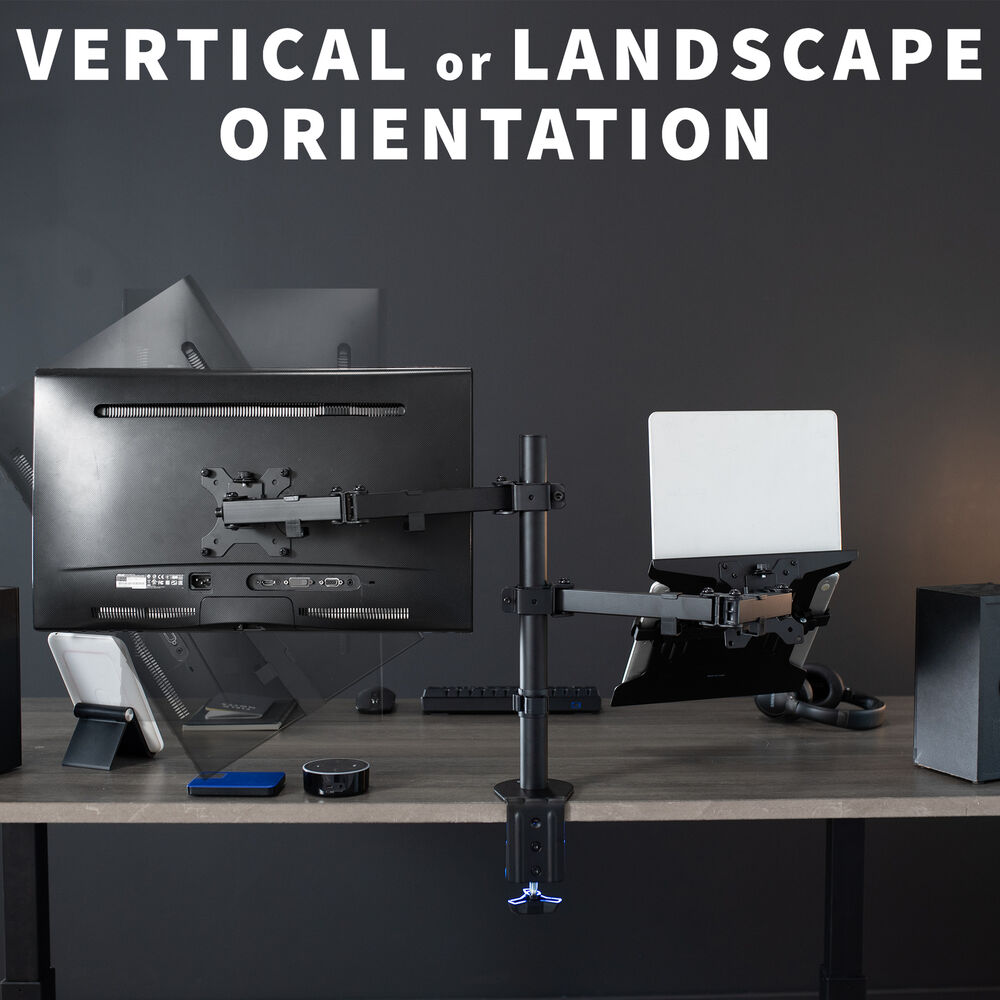 VIVO Full Motion Monitor and Laptop Desk Mount VESA Stand for 13-32 Screens