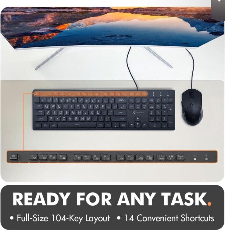 Backlit USB Wired 104-Key Computer Keyboard