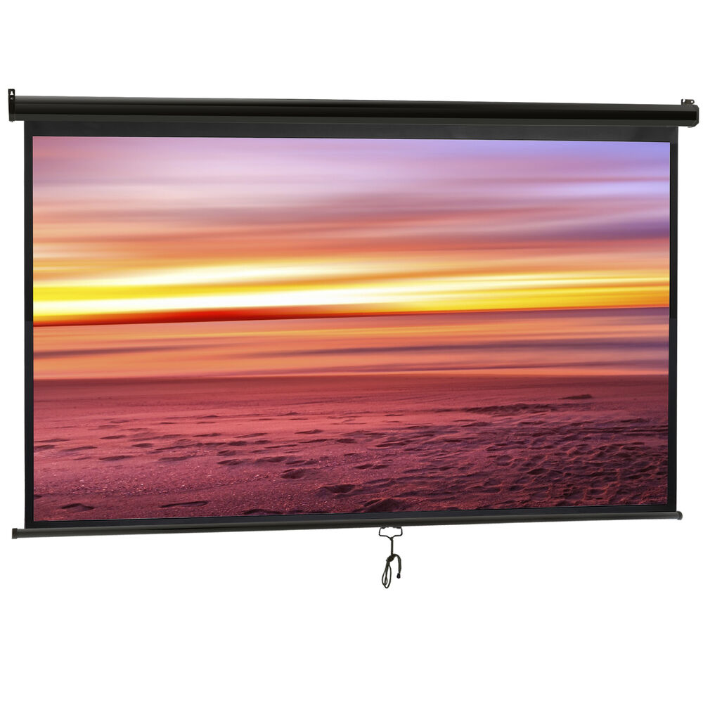 4K 16:9 HD Pull Down Projector Screen for Home Theater