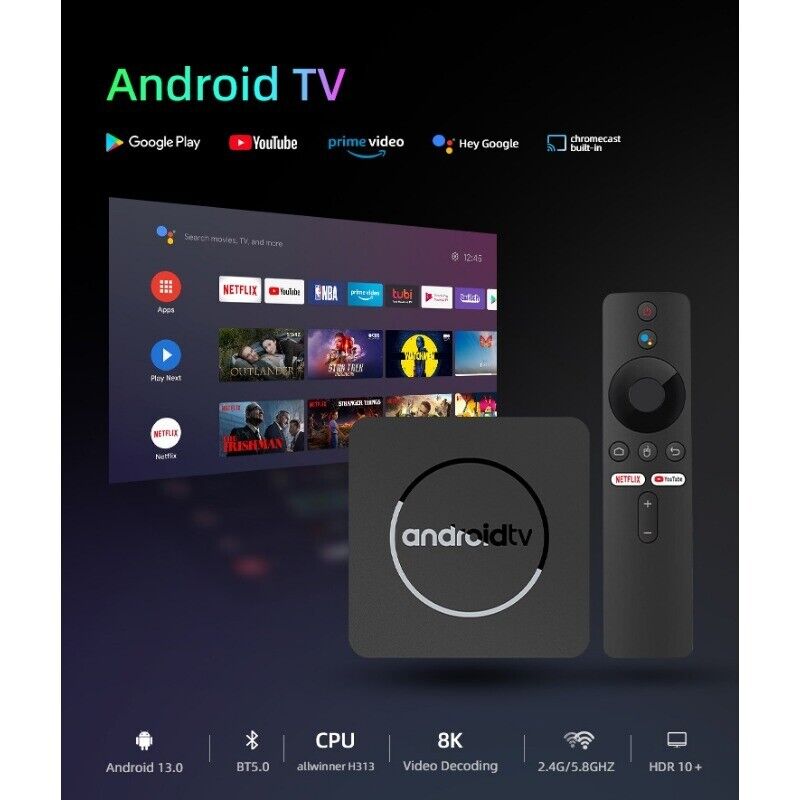 G96 ATV Android 13 Network Set-Top Box with Full H313, Dual WIFI, Bluetooth, and 8K TV Support