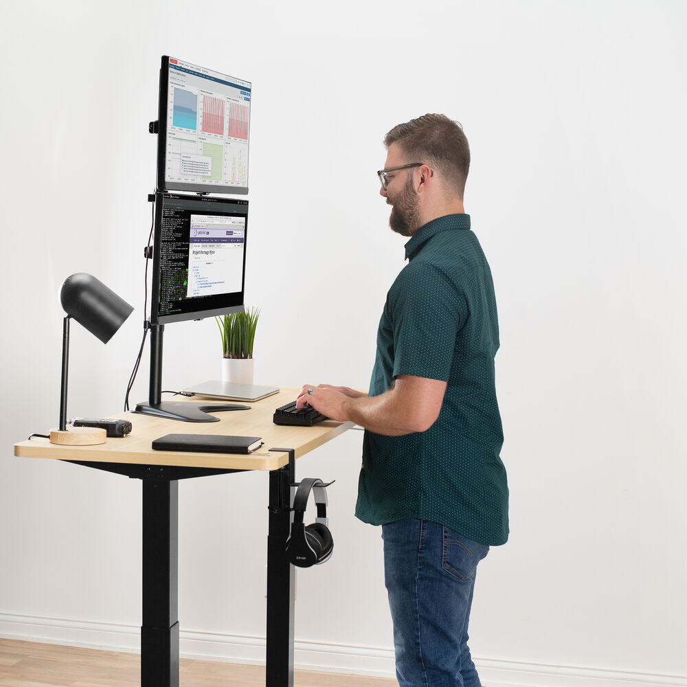 VIVO Dual LCD Monitor Vertical Stand Mount for Ultrawide Screens