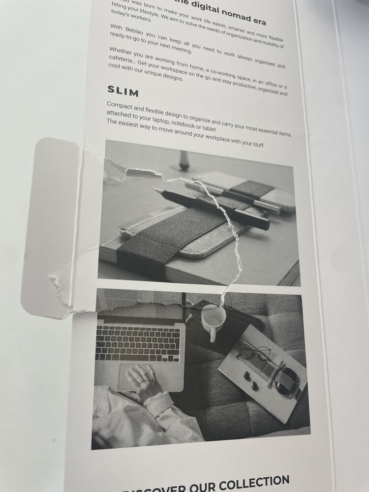 Beblau SLIM Gray Portable Tech Organizer for Laptop Notebook Desk