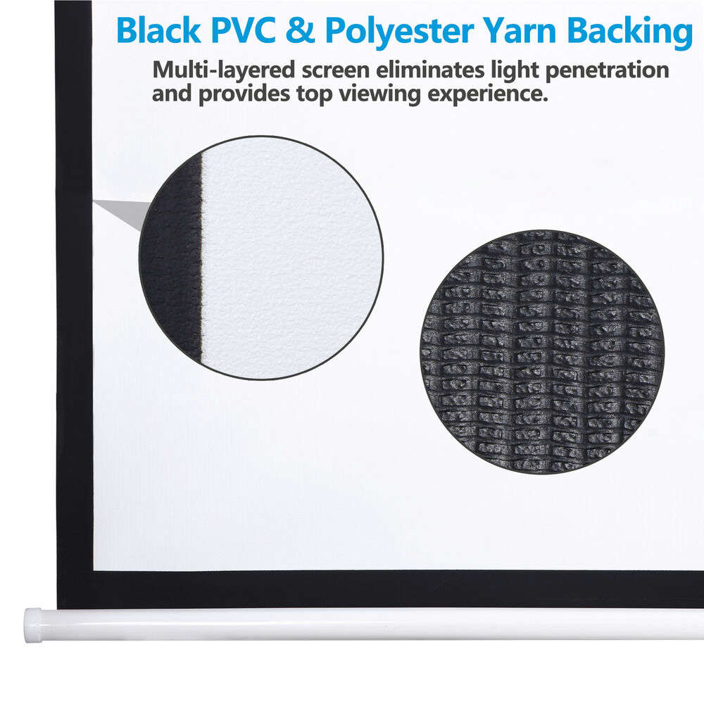 120 Inch Manual Pull Down HD Projector Screen in 1:1 Format