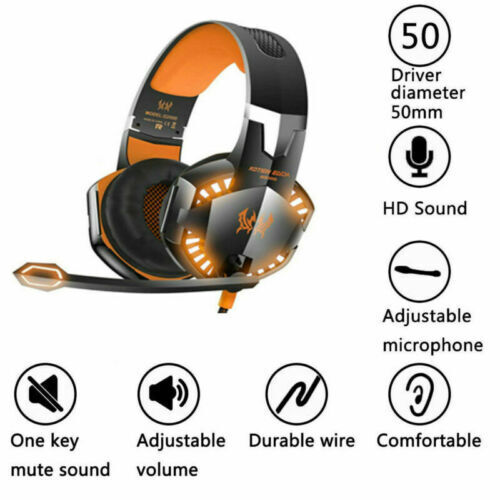 RGB Surround Sound Gaming Headset for PC, PS4, Xbox One