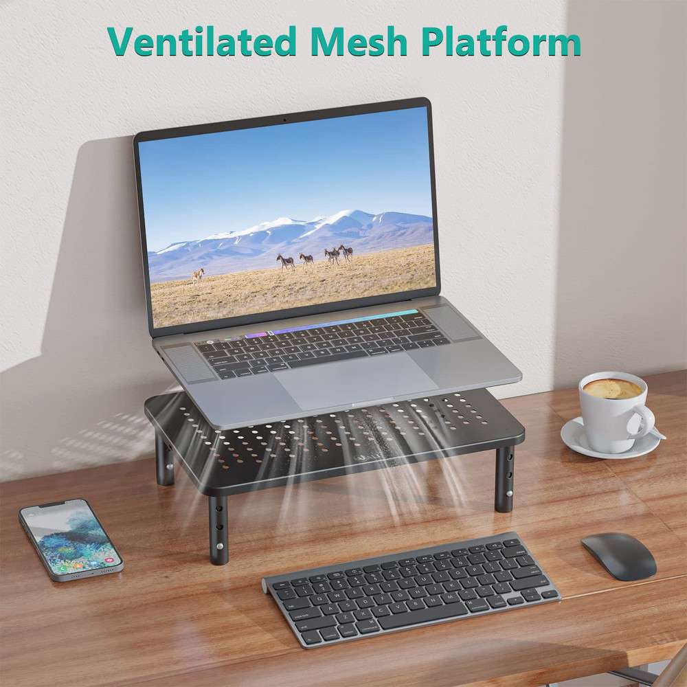 Adjustable Laptop Riser and Desk Monitor Stand