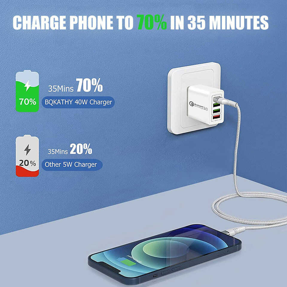 4 Port Fast Quick Charge QC 3.0 USB Hub Wall Charger