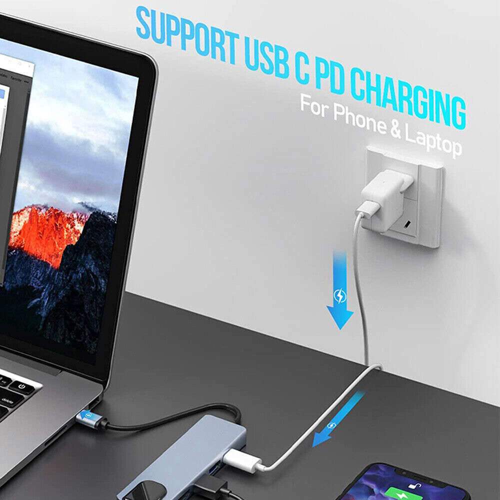 5 in 1 USB C Hub Adapter with RJ45 Ethernet for Macbook