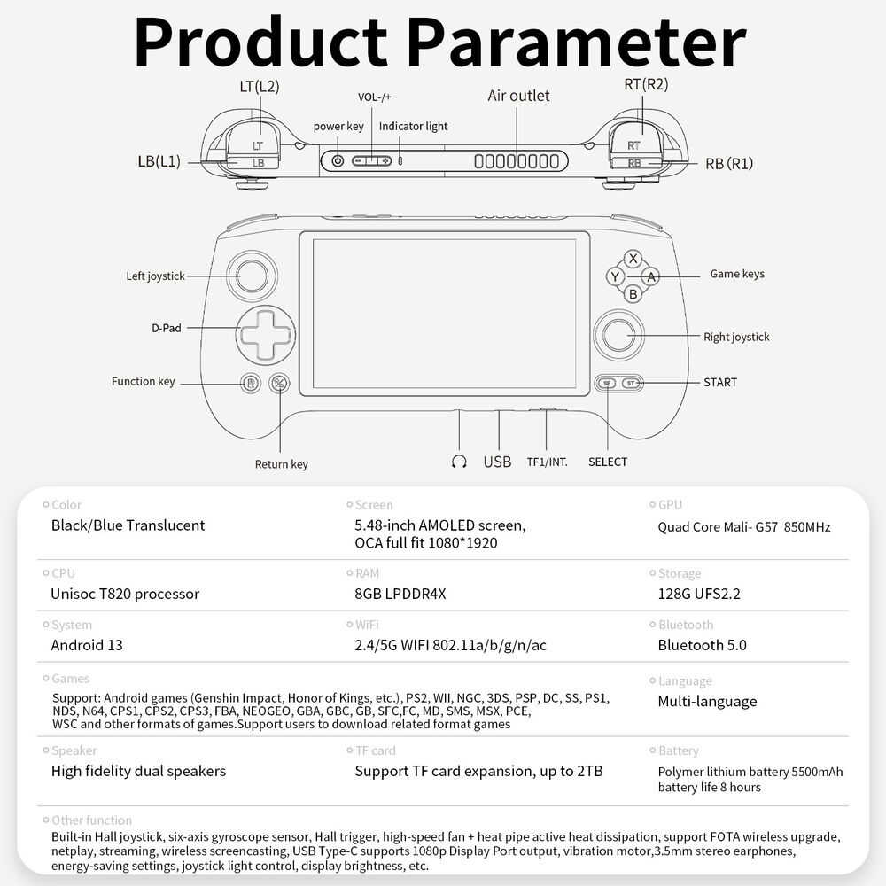 ANBERNIC RG556 5.5 Inch Portable Handheld Game Console