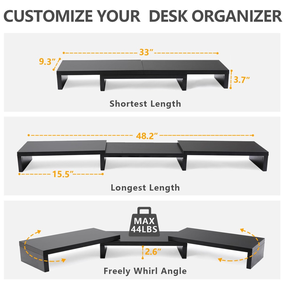 TAVR Dual Monitor Stand Riser - Office Desktop Organizer for 2 Monitors