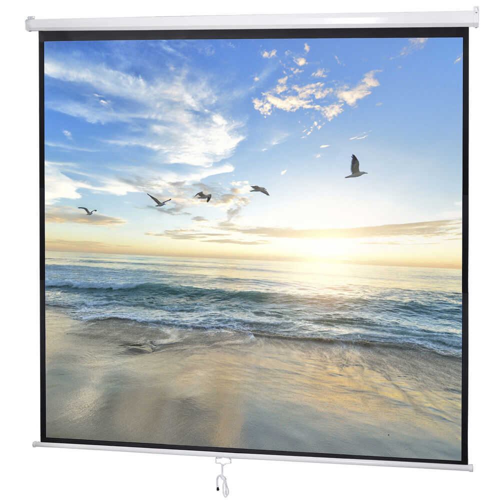 120 Inch Manual Pull Down HD Projector Screen in 1:1 Format