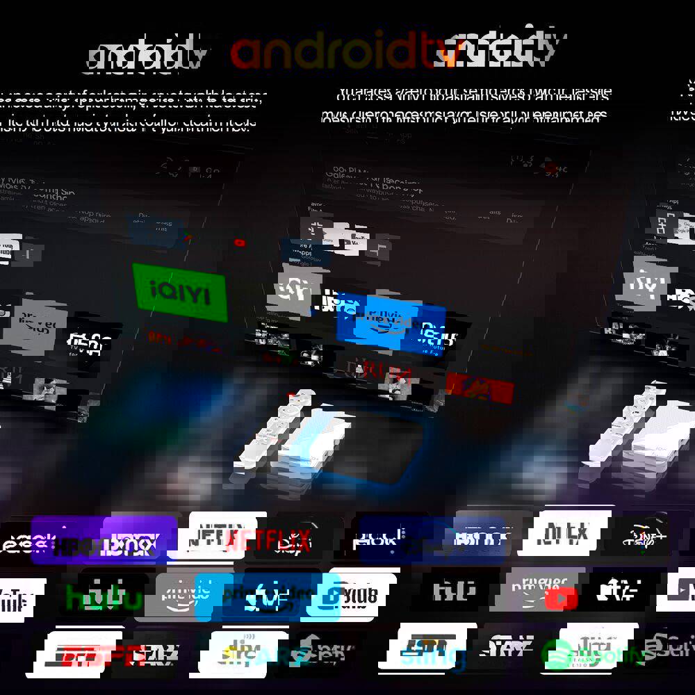 Android Network H313 TV Box 4K with ATV Voice Remote Smart TV Set Top Box
