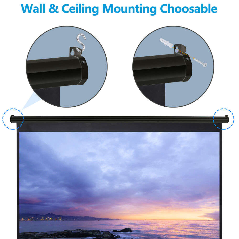 4K 16:9 HD Pull Down Projector Screen for Home Theater
