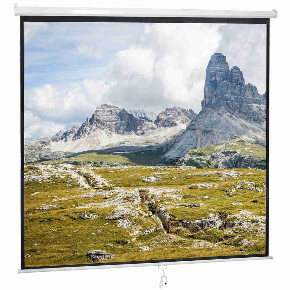120 Inch Manual Pull Down HD Projector Screen in 1:1 Format