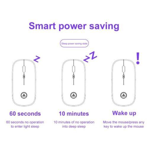 2.4GHz Wireless Optical Mouse with USB Rechargeable and RGB for PC and Laptop