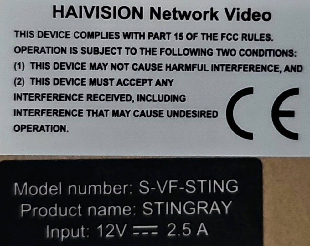 Haivision Network Video S-VF-Stingray Set Top Box