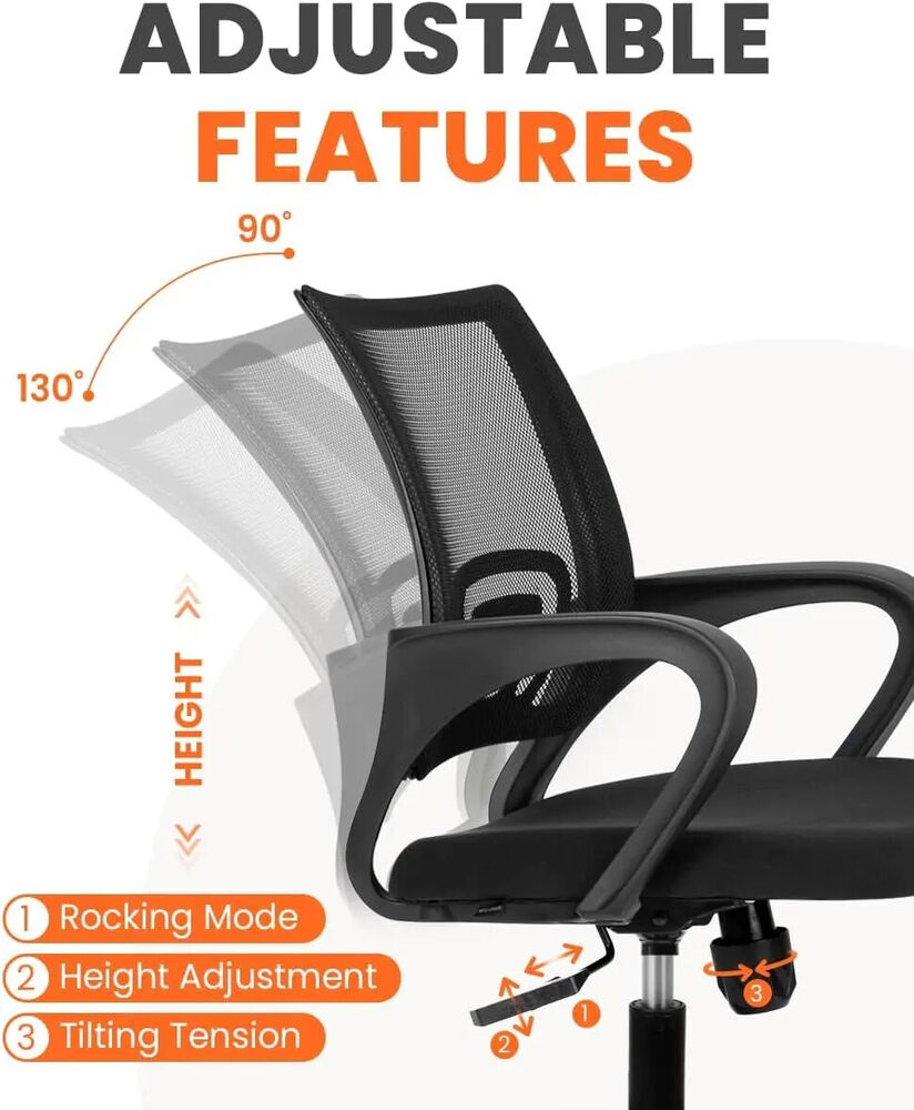 Ergonomic Mid-Back Office Chair with Lumbar Support