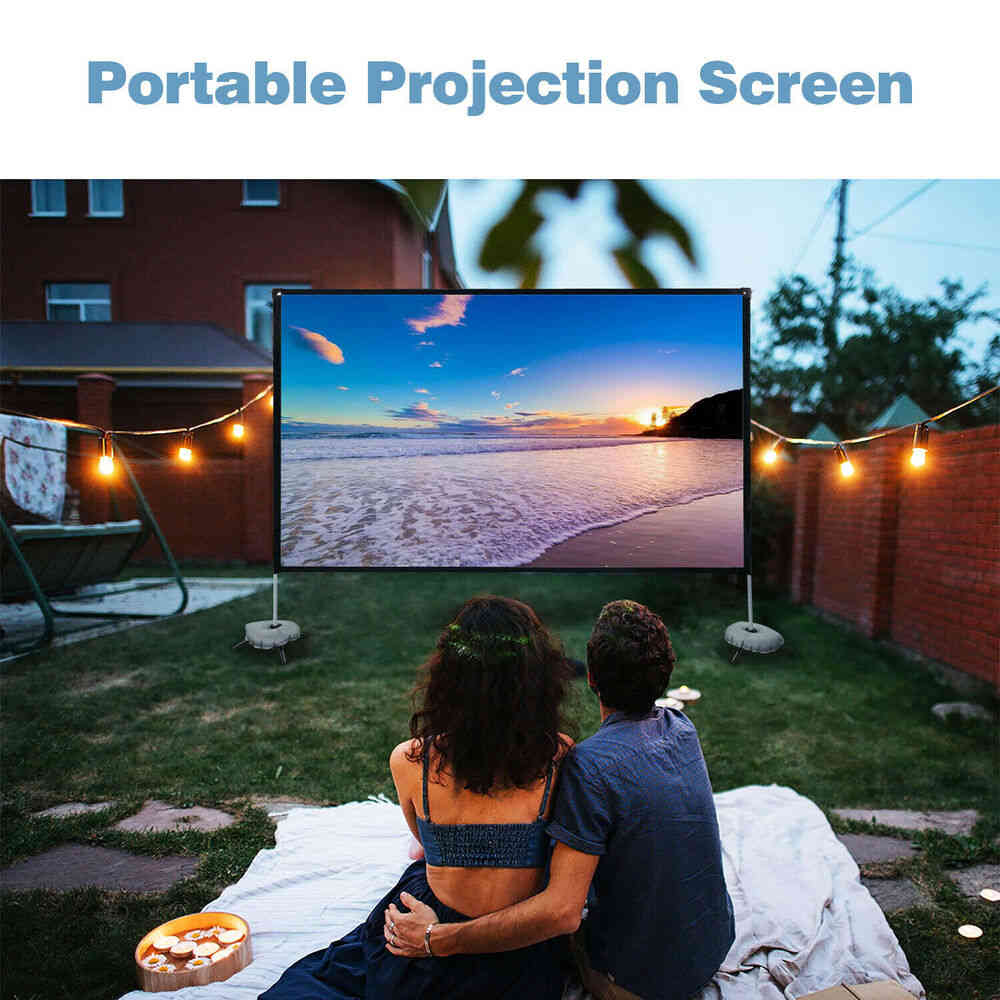 120 Inch Portable 4K HD Projector Screen with Stand