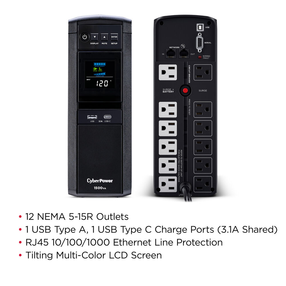 Certified Refurbished CyberPower GX1500U-R Gaming UPS