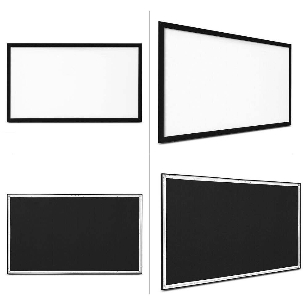 VEVOR 100-155 Inch Projector Screen 16:9 HD 4K Home Theater 3D Aluminum & PVC