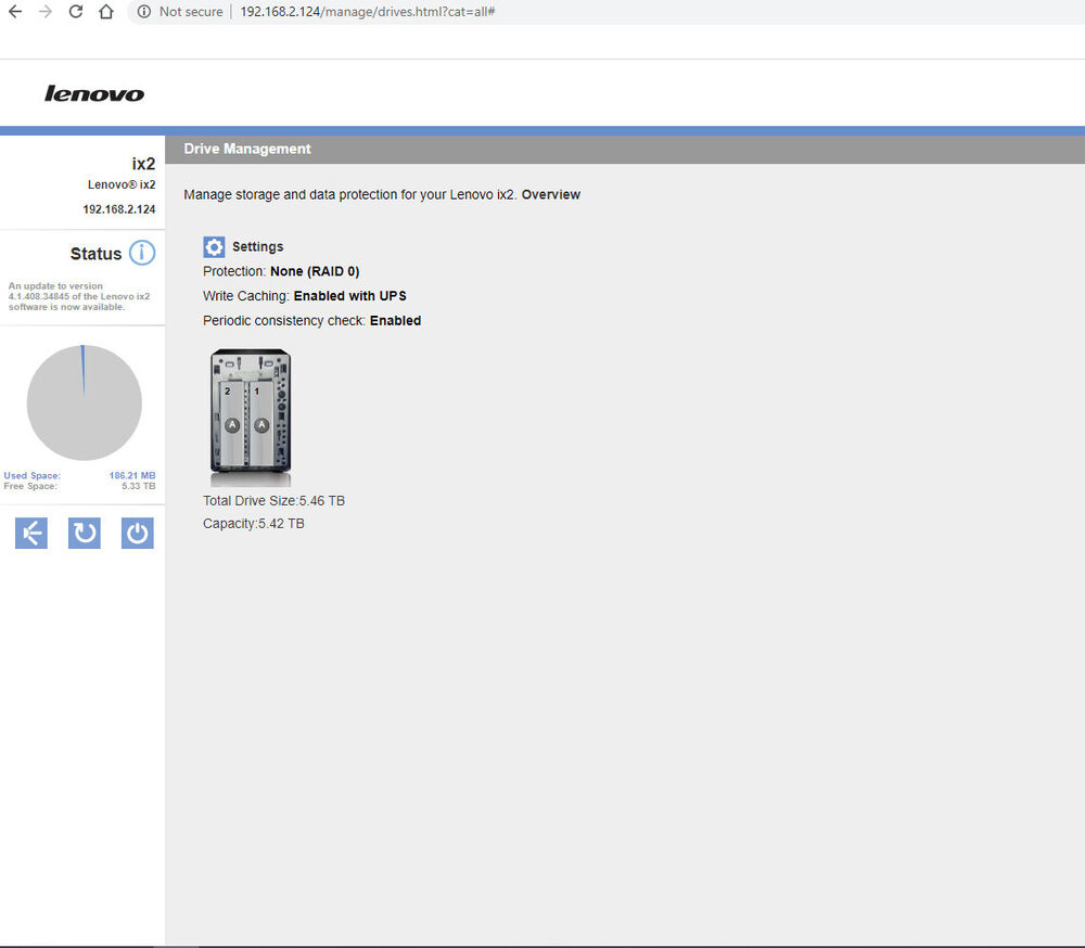 Lenovo EMC IX2 2-Bay 2TB Network Attached Storage NAS