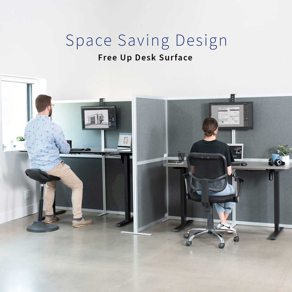 VIVO Black Office Cubicle Monitor Mount Stand for 17-32 Inch Screens