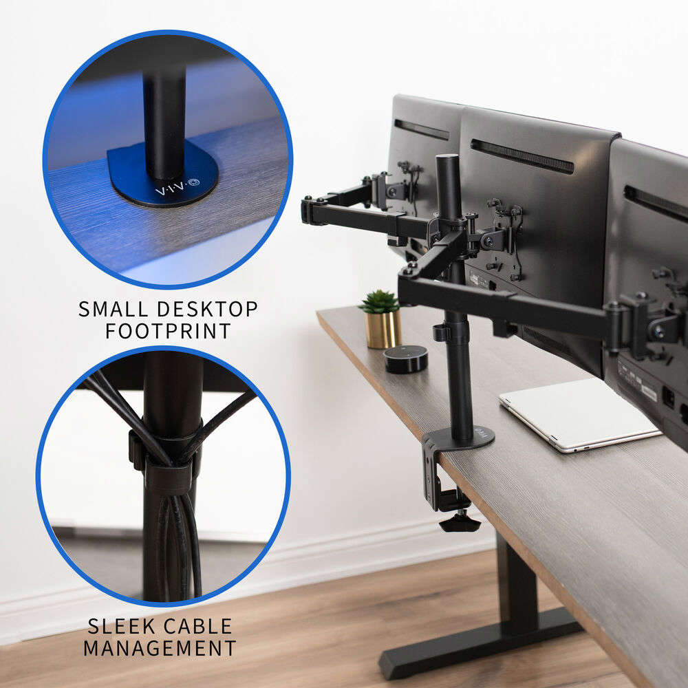 VIVO Triple Monitor Articulating Stand for Enhanced Productivity