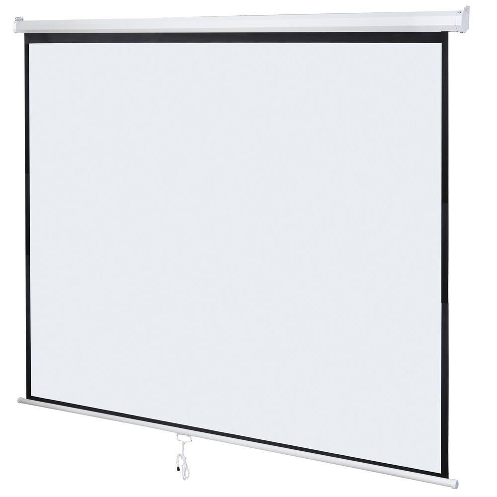 120 Inch Manual Pull Down HD Projector Screen in 1:1 Format