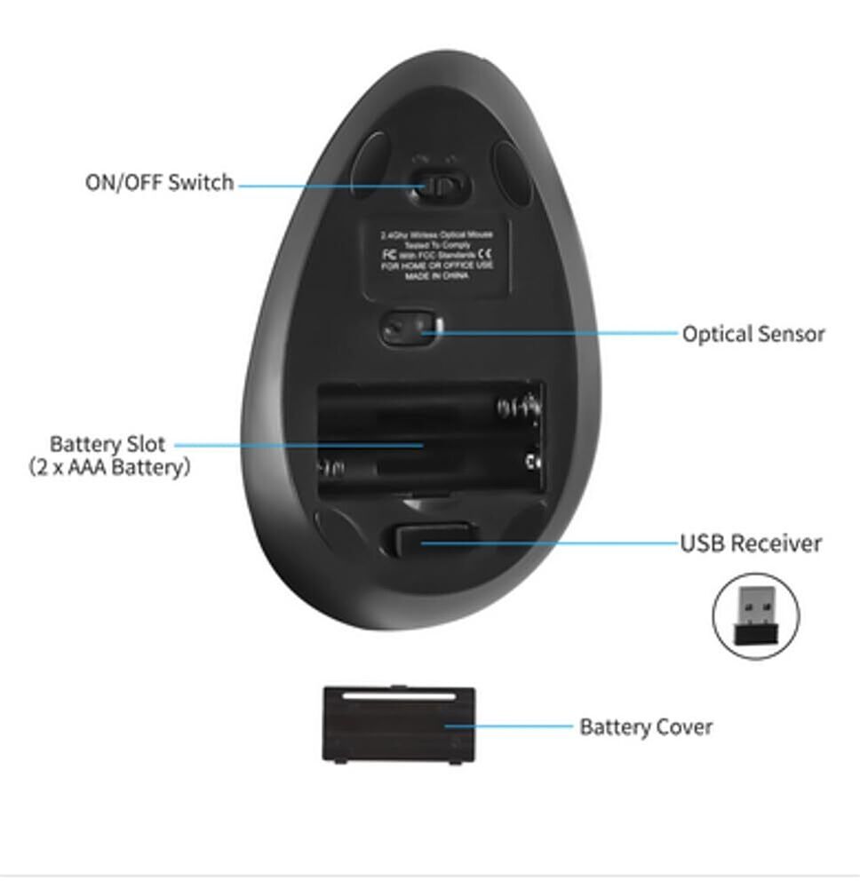 MX Vertical Ergonomic Mouse - 2.4Ghz Optical Office Mouse