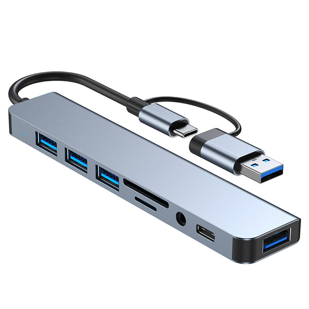 Multiport USB-C Hub Type C To USB 8 in 1 Adapter