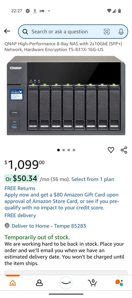QNAP TS-831X-16G-US 8 Bay NAS Server with 16GB RAM