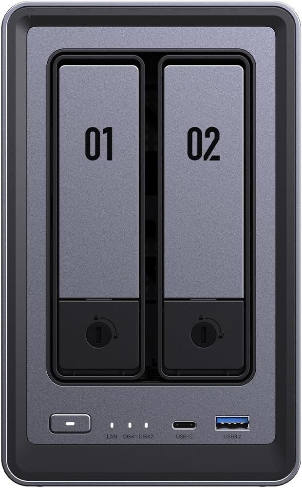 Ultra-Fast NASync 2-Bay Network Storage with 8TB Drives