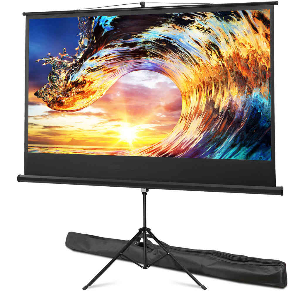 84 Inch 16:9 HD 4K Movie Projection Screen with Stand for Home Theater