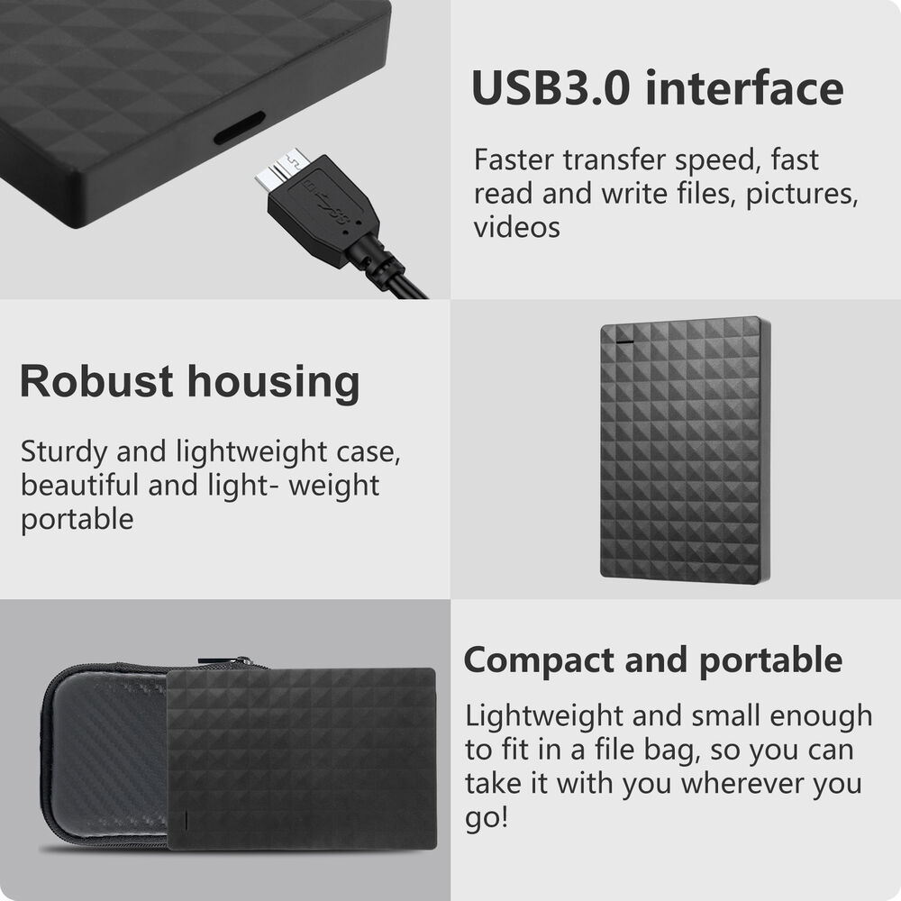 Portable 2.5 Inch SATA Hard Disk USB 3.0 External HDD