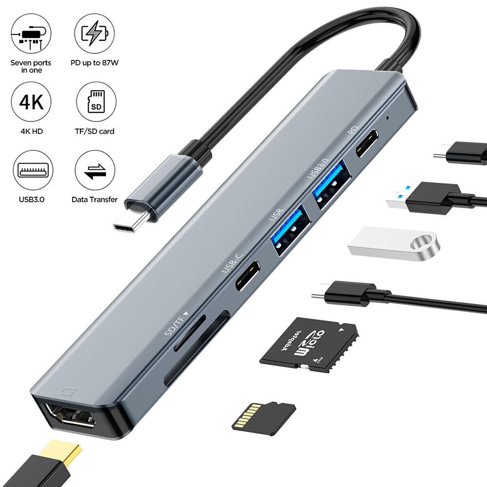 Multiport USB-C Hub Adapter for MacBook Pro/Air