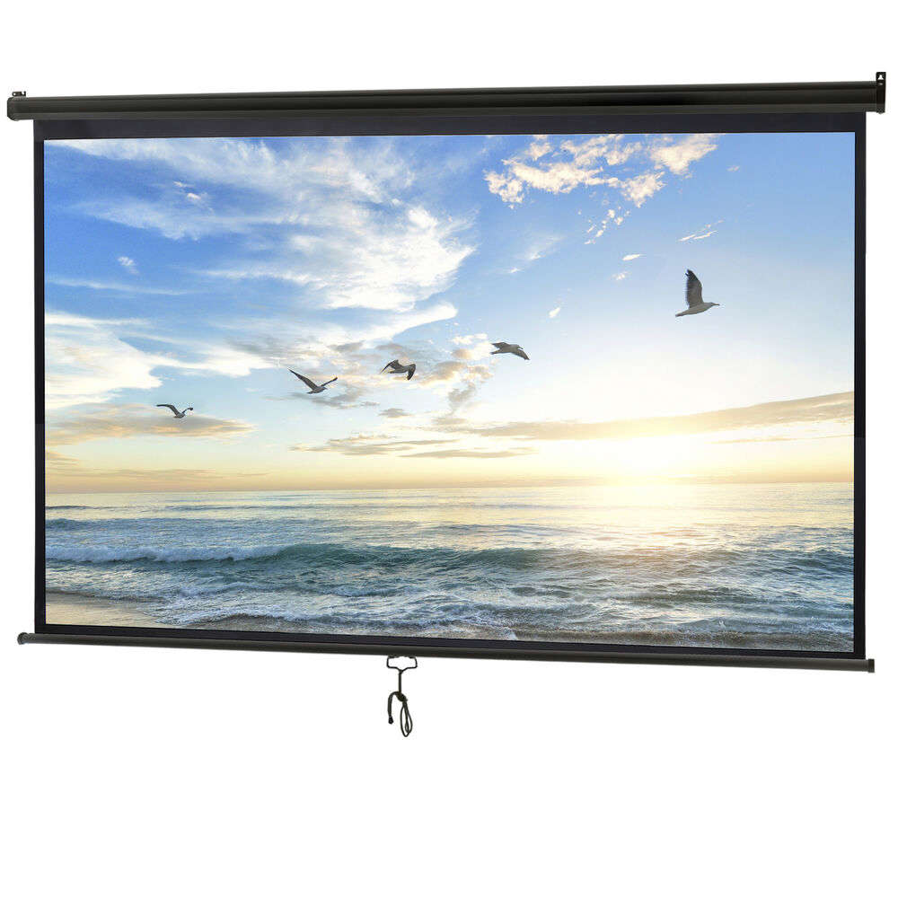 4K 16:9 HD Pull Down Projector Screen for Home Theater
