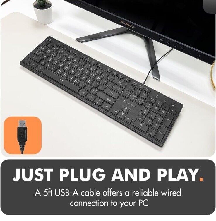 Backlit USB Wired 104-Key Computer Keyboard
