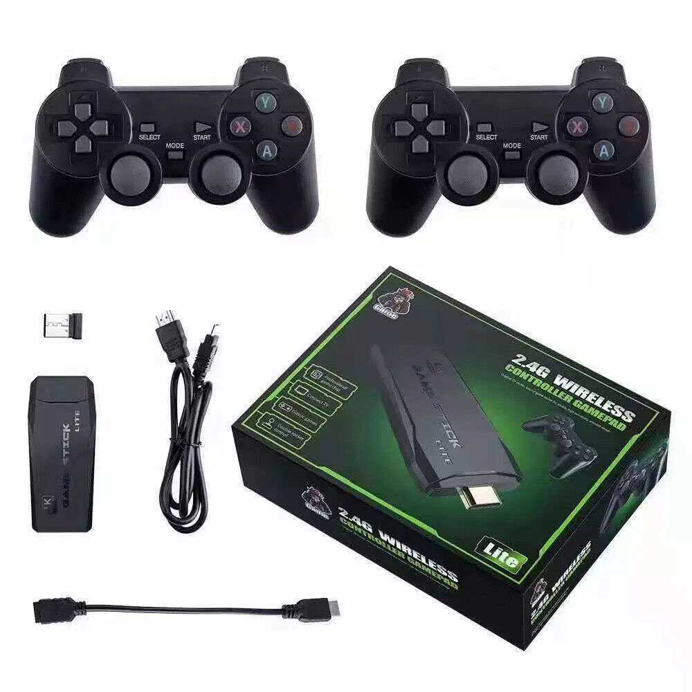 4K HDMI TV Game Stick with 64GB Storage and Wireless Gamepad