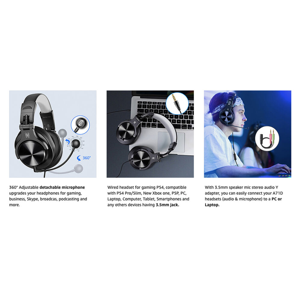 OneOdio A71D Gaming Headset with Detachable Microphone