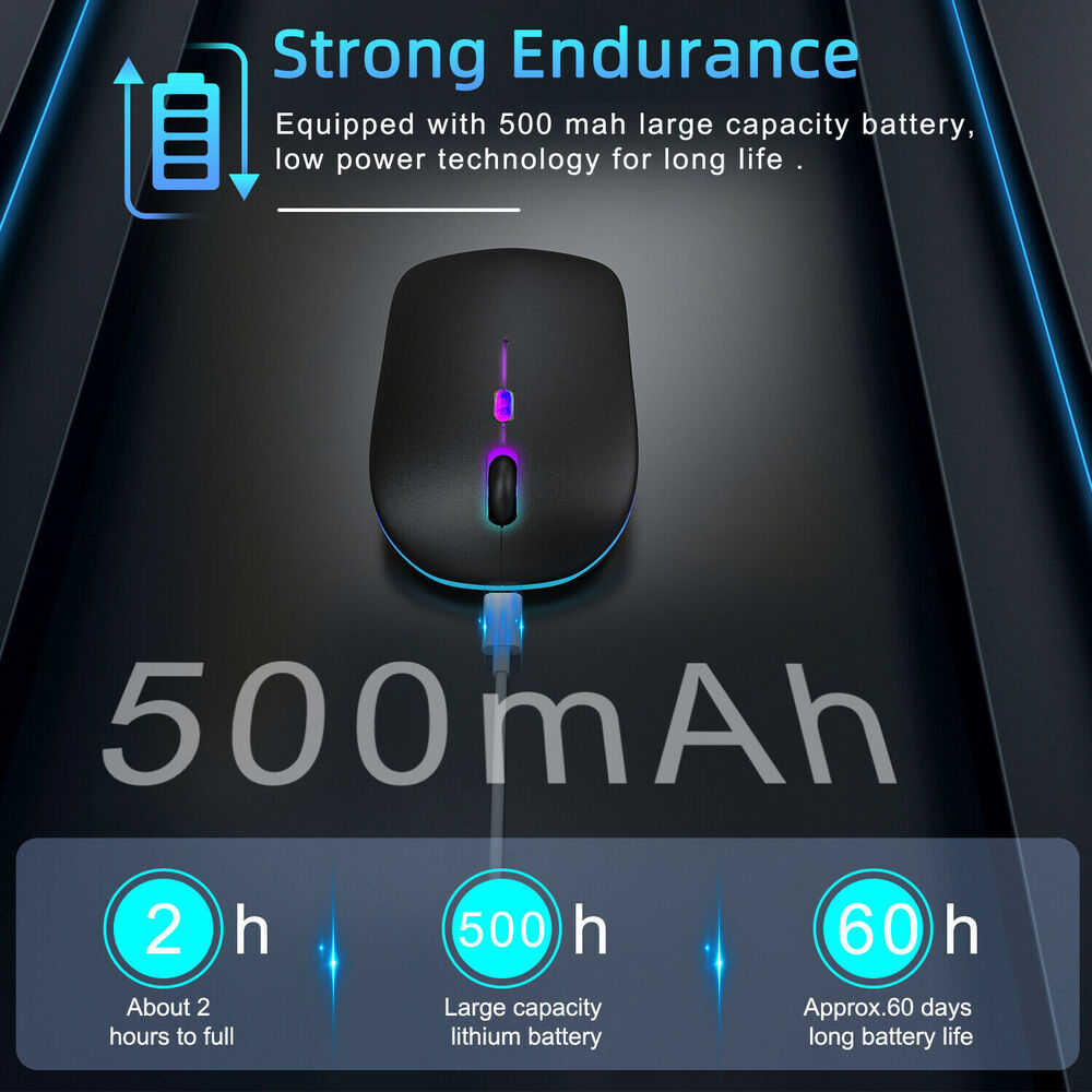Bluetooth 5.1 Dual Mode LED Rechargeable Wireless Mouse