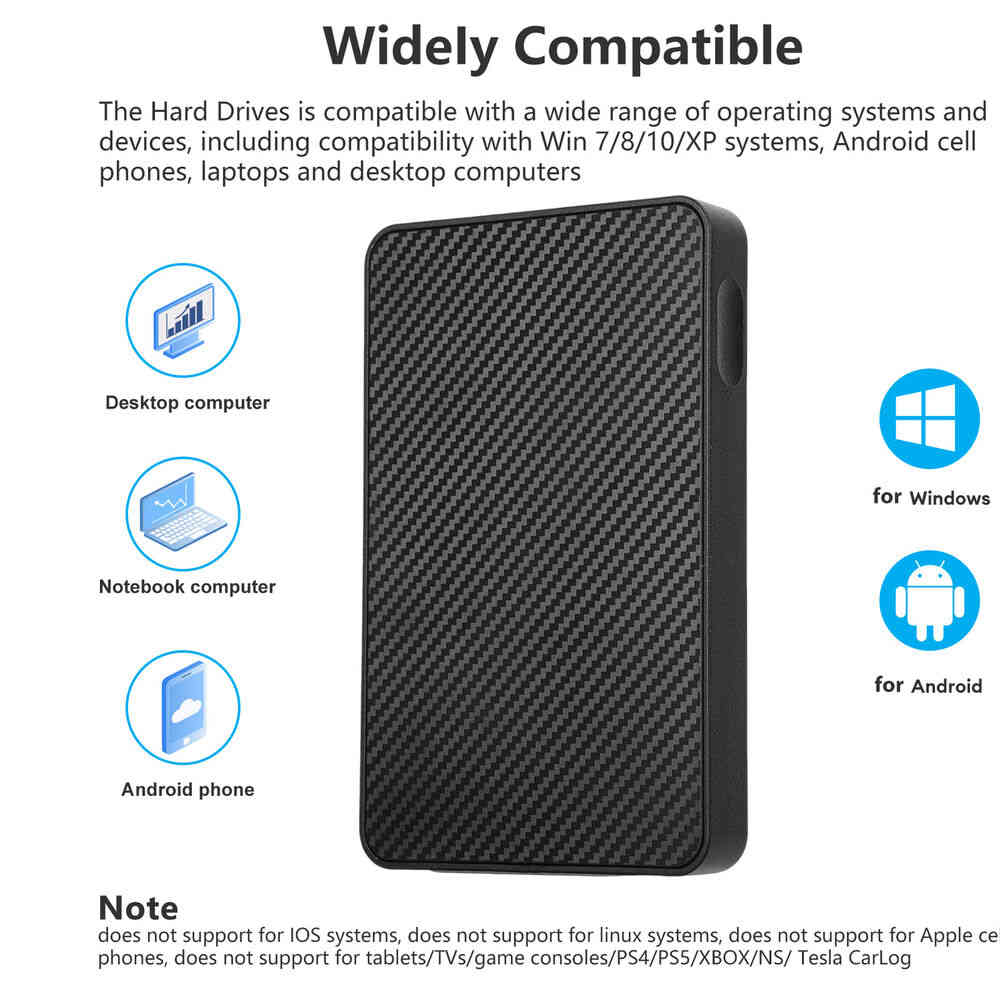 2.5-Inch 1/2/4TB SATA Portable Hard Drive with USB 3.0 High-Speed Interface