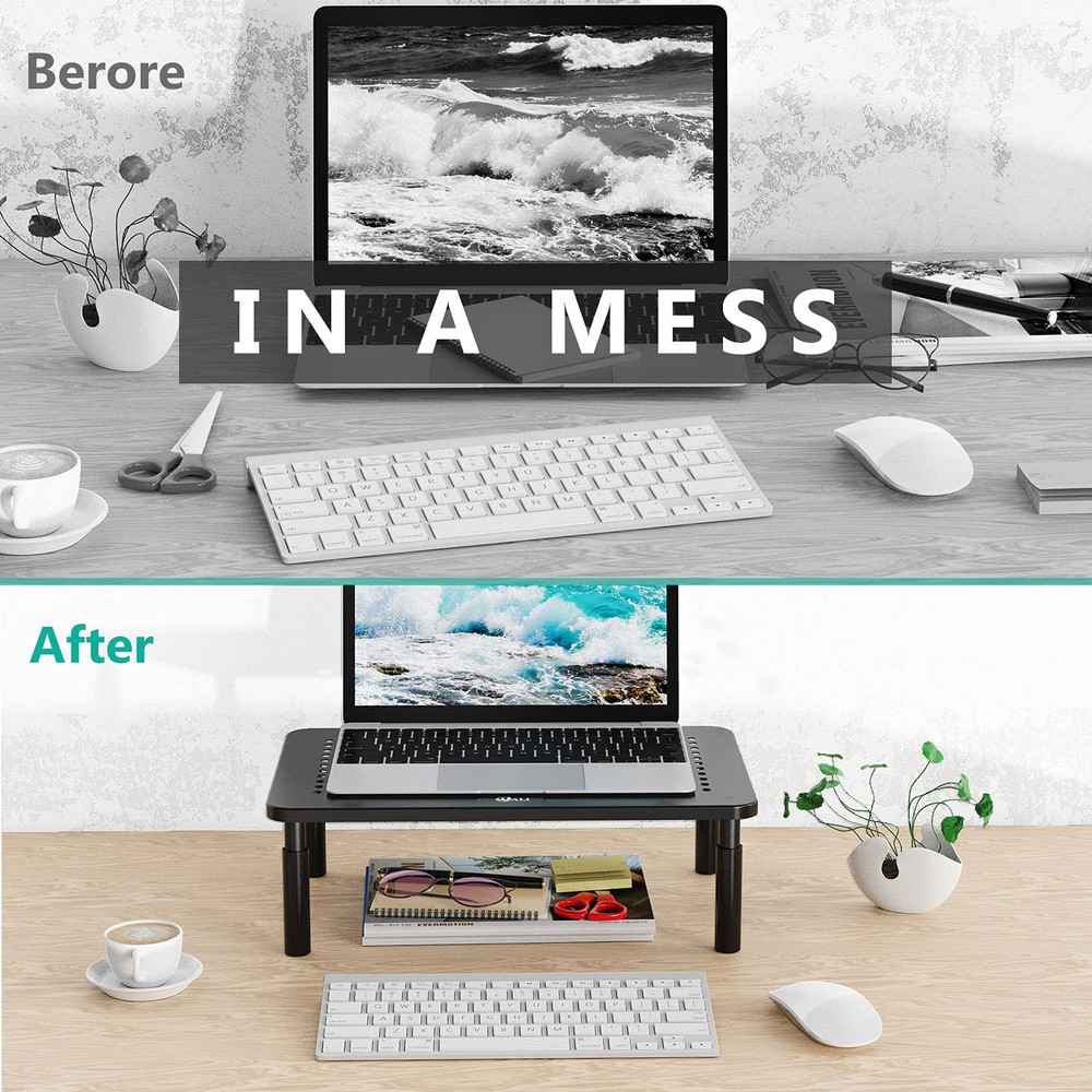 Adjustable Laptop Riser and Desk Monitor Stand