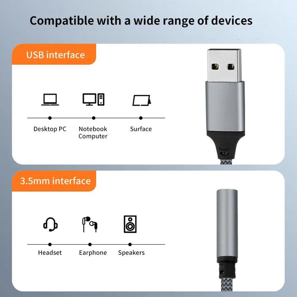 USB to 3.5mm Stereo Headset Audio Adapter