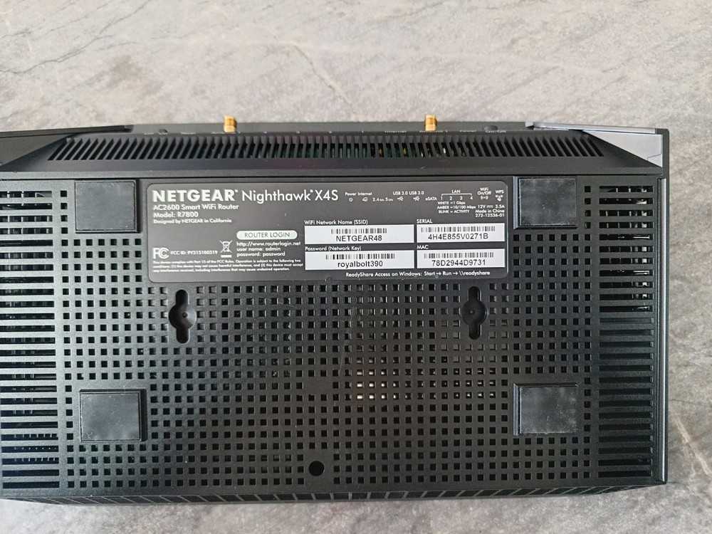 NETGEAR R7800-100NAS Nighthawk X4S Smart WiFi Router - 2600 Mbps