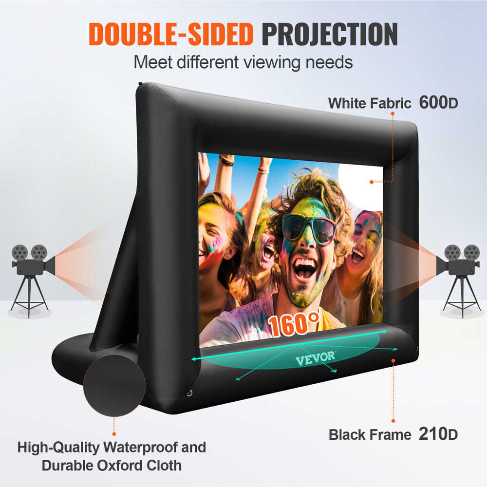 VEVOR 24FT Inflatable Outdoor Movie Projector Screen with Blower