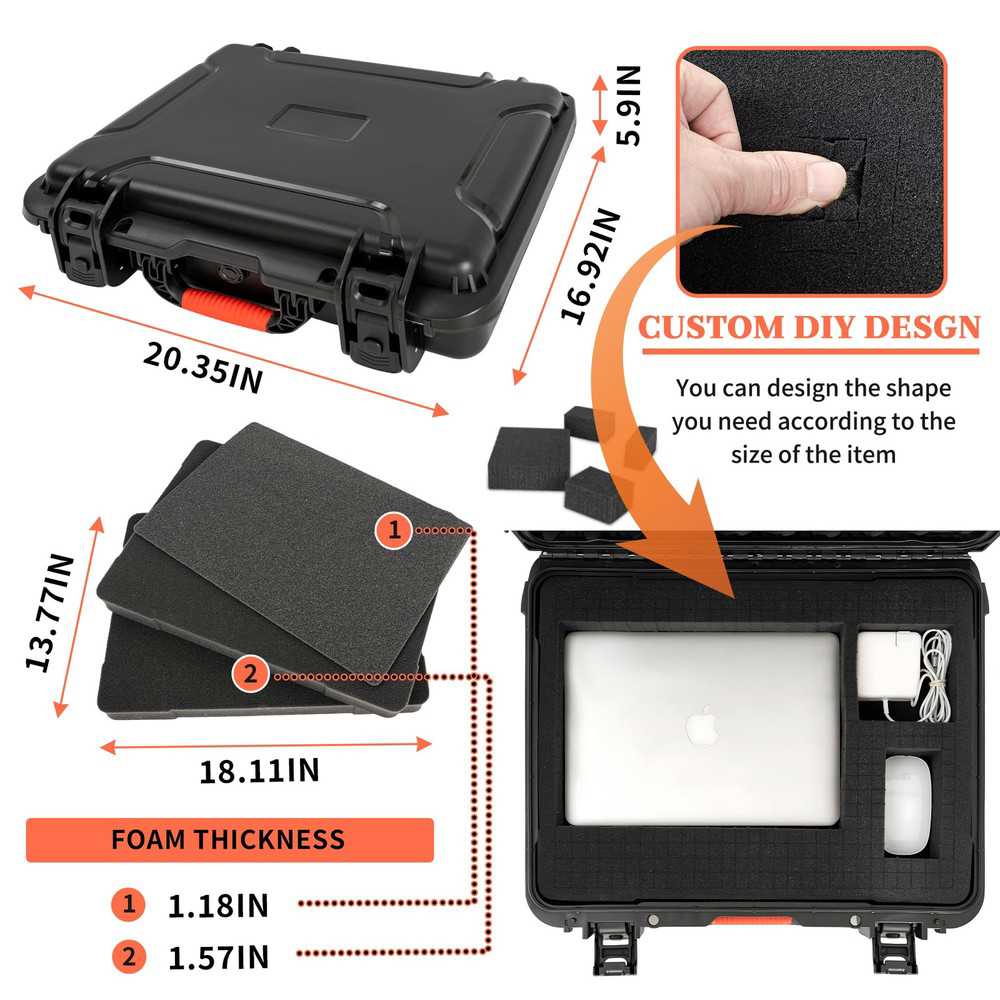 Waterproof Laptop Hard Case for 15.6-17.3 inch Gaming Laptops