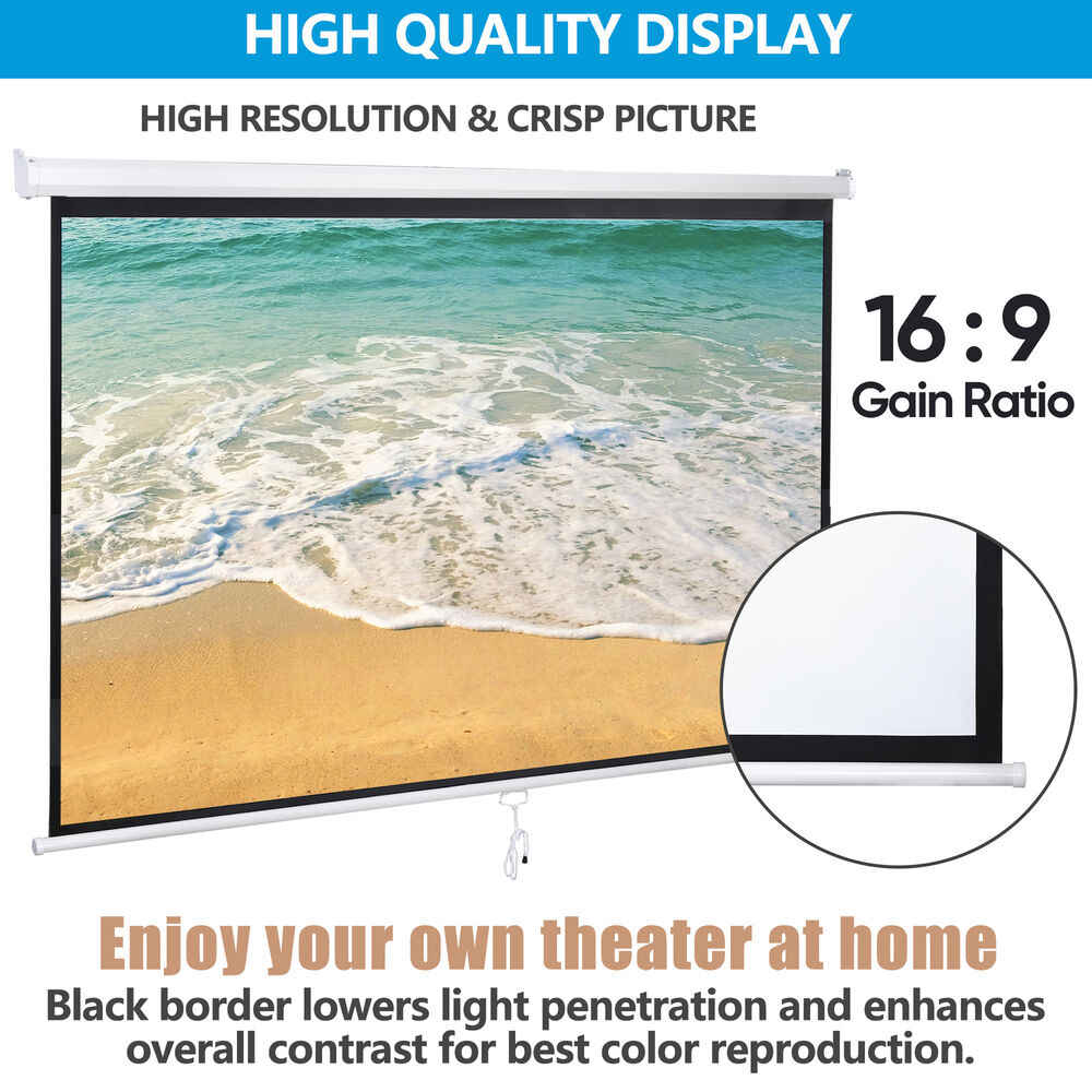 80 Inch 16:9 4K Portable Projector Screen