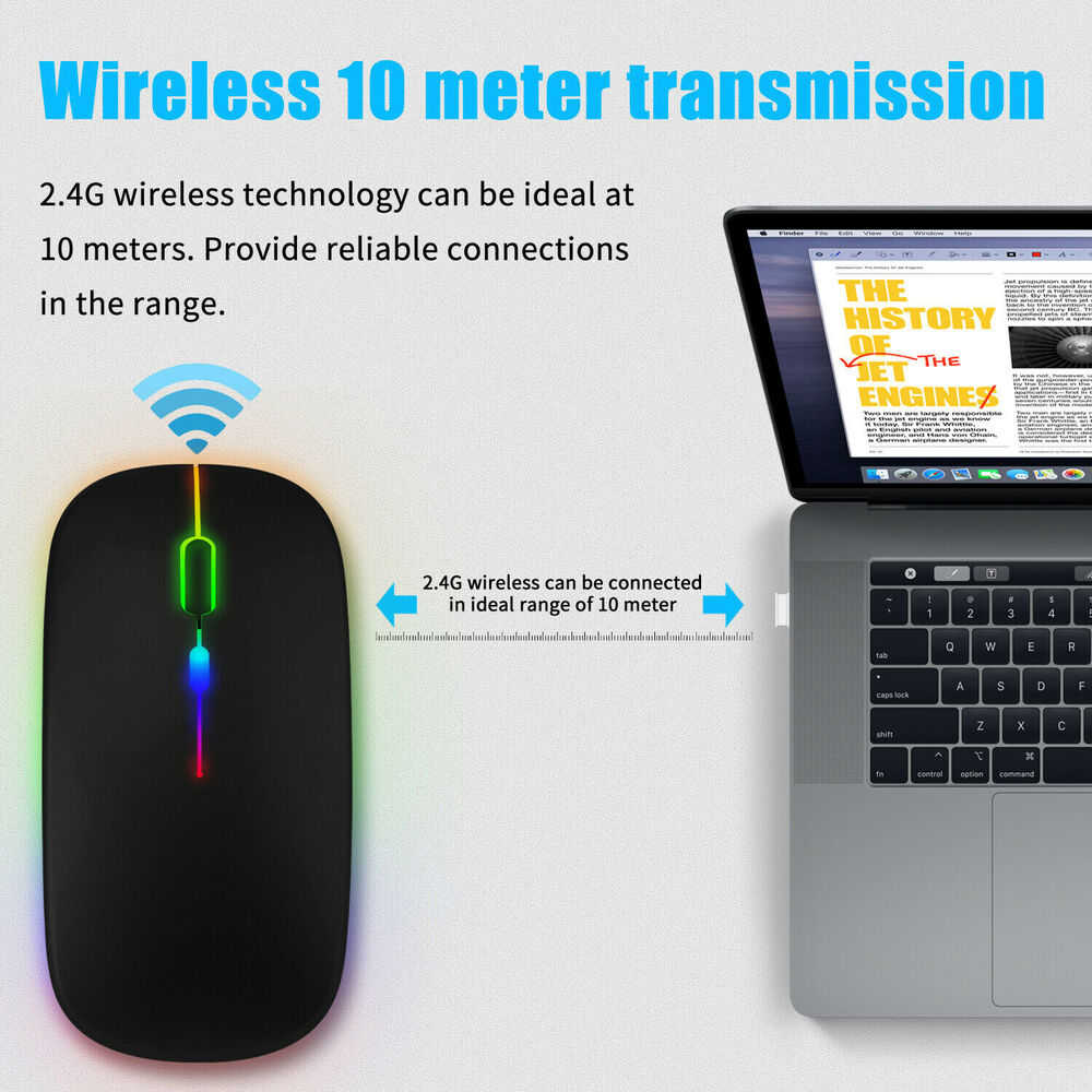 Bluetooth 5.1 Dual Mode LED Rechargeable Wireless Mouse