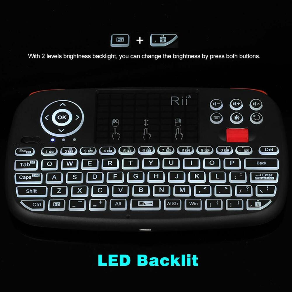 Rii i4 Bluetooth & 2.4GHz Backlit Portable Mini Keyboard