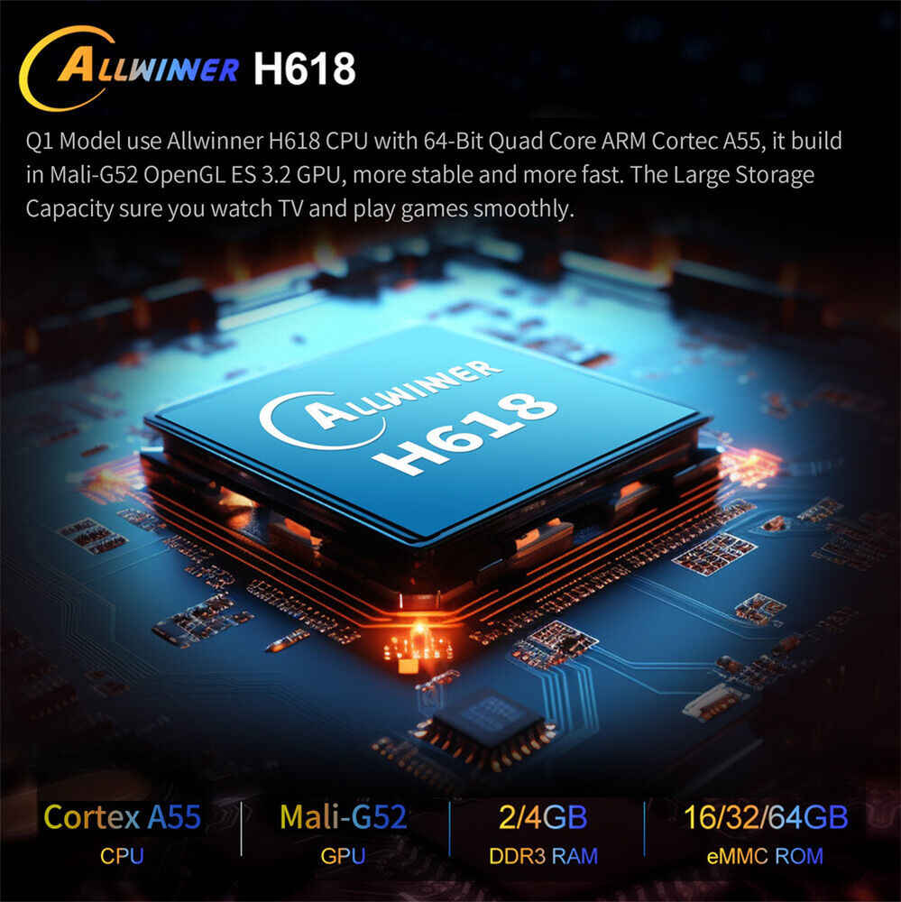 Android TV Box with 2.4G Voice Remote Control - H313 Home Network Player