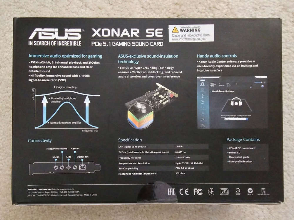 ASUS Xonar SE 5.1 Channel PCI-E Sound Card